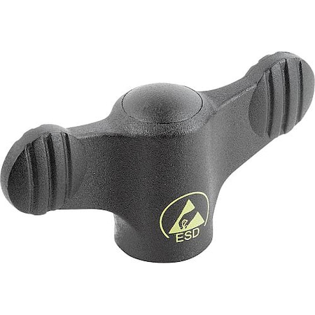 Kipp Wing grip, antistatic plastic, M6 internal thread, steel. K0274.1110624